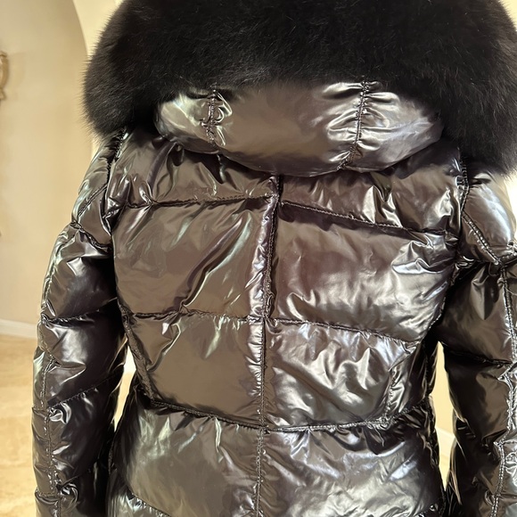 GORSKI Shiny Black Puffer Coat with Fur Trim - Picture 6 of 15